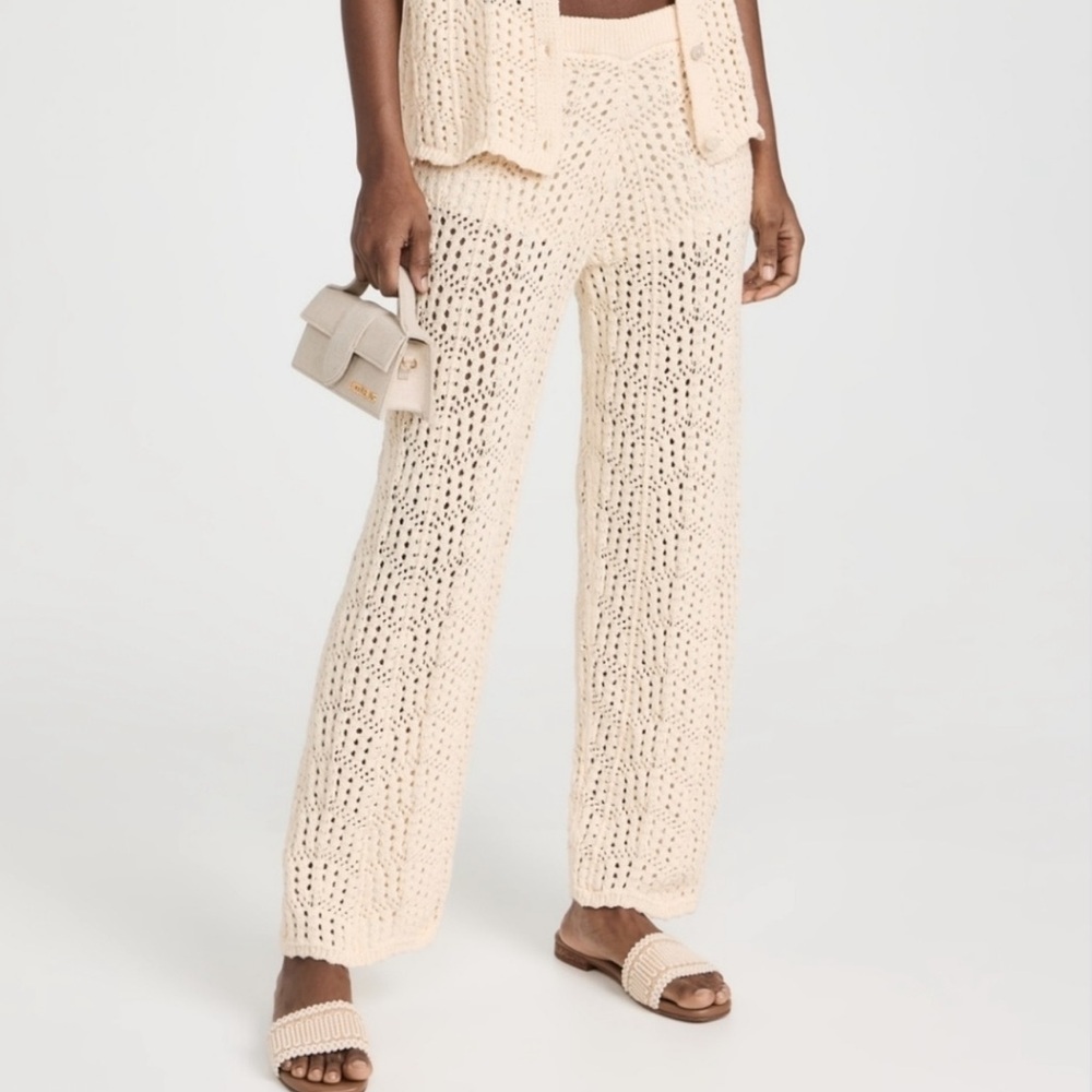 Line & Dot Cream Crochet Pants